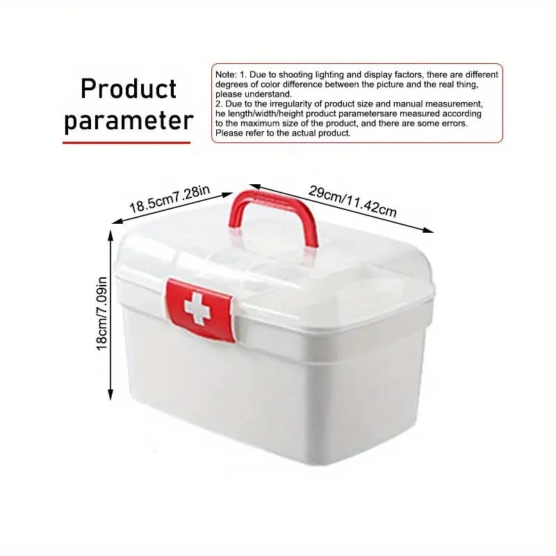 Dispensary Medicine Box, Portable Multipurpose Family First Aid Kit Box, Medical Storage Organizer Bins Container, Double Layer Drug Case, Dormitory Baby Medicine Storage Box Dispensary Medicine Box, Portable Multipurpose Family First Aid Kit Box, Medical Storage Organizer Bins Container, Double Layer Drug Case, Dormitory Baby Medicine Storage Box